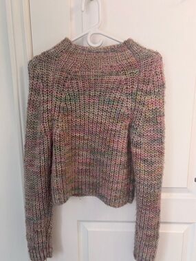 Aritzia Multicolor Pink-Tone Chunky Turtleneck Sweater